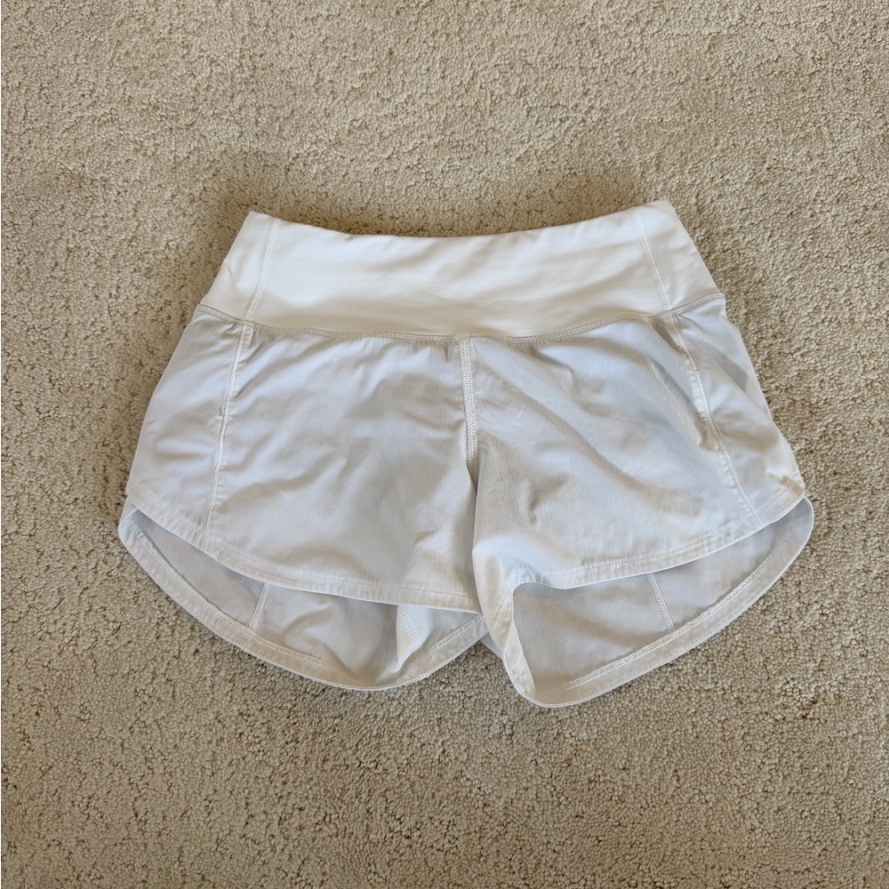Lululemon Women's White Speed Up Shorts